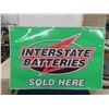 Image 1 : Interstate Batteries Metal Embossed Sign 24" x 36"