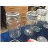 Image 2 : 8 Good Old Sealer Jars ; Ball Midwest, Perfect Set & Extra Lids, Ball Porcelain