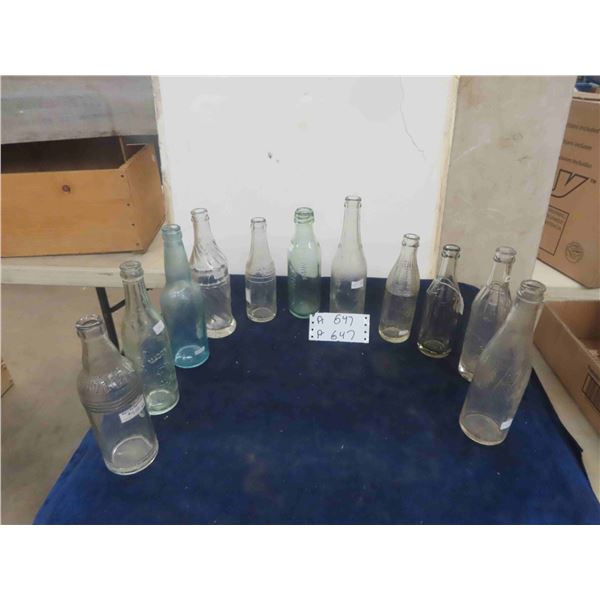 11 Old Pop Bottles ; Old Fashion, McDonach, Dauphin Beverage, Whistle