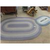 Image 1 : (2) Oval Braided Style Rug - Blue, Creams, Reds ; 31" x 48" + 61 " x 96"