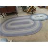 Image 6 : (2) Oval Braided Style Rug - Blue, Creams, Reds ; 31" x 48" + 61 " x 96"