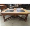 Image 2 : 3pc Oak Coffee Table 15" x 40" x 40" & 2 End Tables 22" x 22" x 28" 