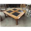 Image 4 : 3pc Oak Coffee Table 15" x 40" x 40" & 2 End Tables 22" x 22" x 28" 