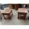 Image 5 : 3pc Oak Coffee Table 15" x 40" x 40" & 2 End Tables 22" x 22" x 28" 