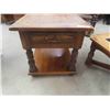 Image 6 : 3pc Oak Coffee Table 15" x 40" x 40" & 2 End Tables 22" x 22" x 28" 
