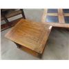 Image 8 : 3pc Oak Coffee Table 15" x 40" x 40" & 2 End Tables 22" x 22" x 28" 