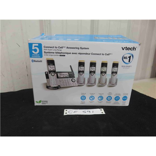 New Connect to Cell Answering System, Bluetooth V-Tech 5 Handset Phone System