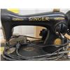 Image 2 : Vintage Singer Sewing Machine with Thread Bobbins + Carrying Case