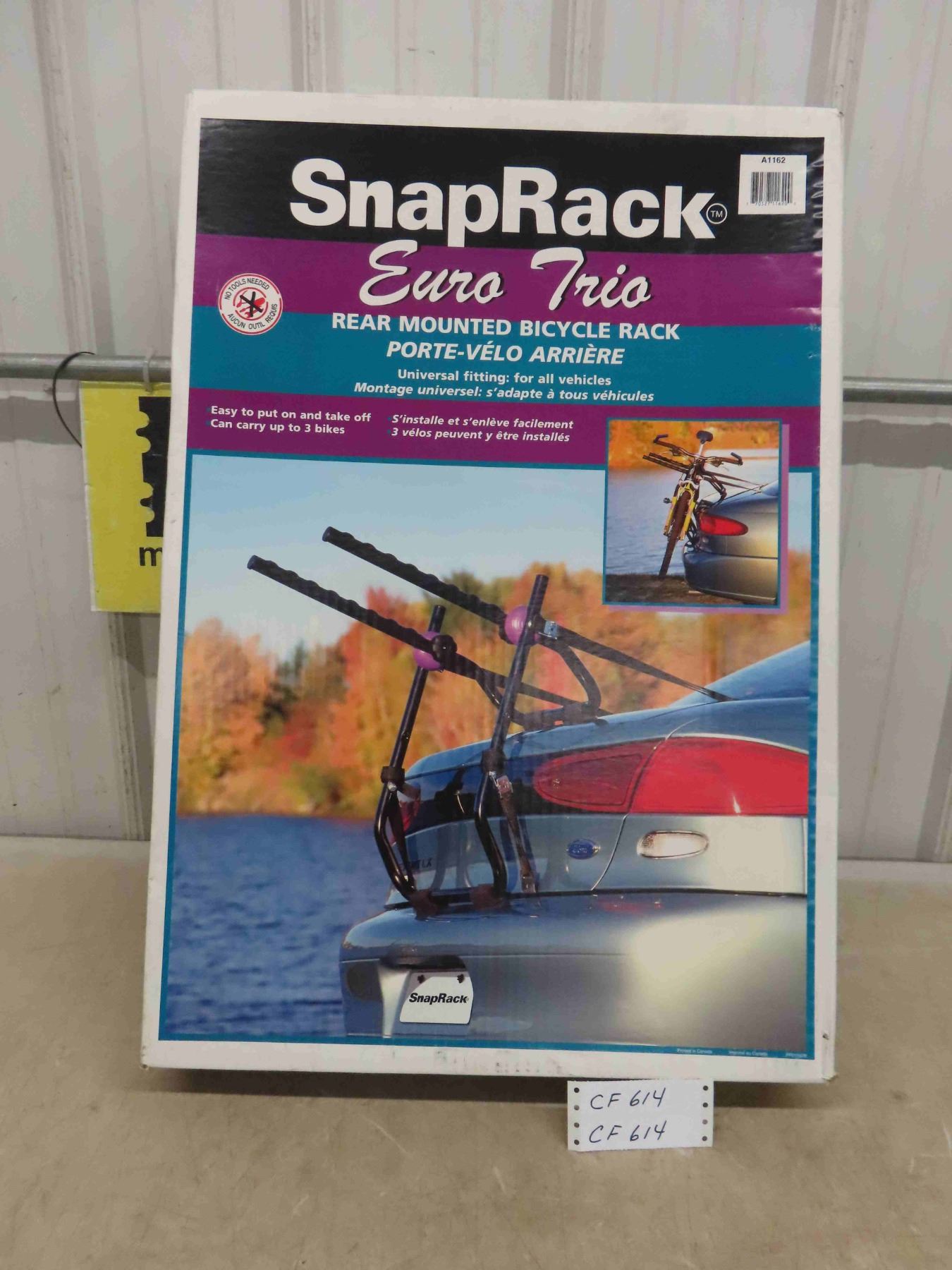 New in Box Snap Rack Euro Trio Rear Mounted Bicycle Rack