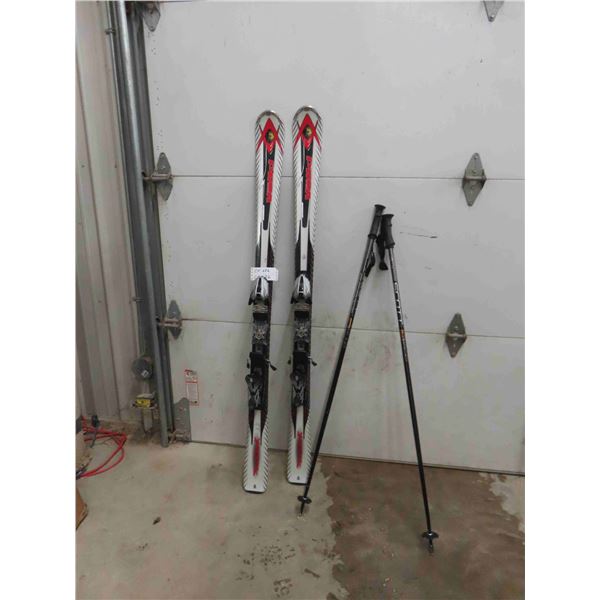 Pair of Voiki Skis, Poles & Carrying Bag