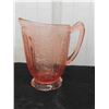 Image 6 : 3 pcs Pink Depression Glass Pitcher & 2 Serving Bowls