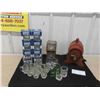 Image 1 : Bar Ware ; 25 Glasses, Decorative Wooden Barrel with 2 Shot Glasses
