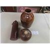 Image 1 : 3 Brown Stoneware Crock + Jugs