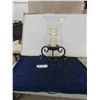 Image 1 : Decorative 18" tall 2pc Glass & Metal Candle Holder