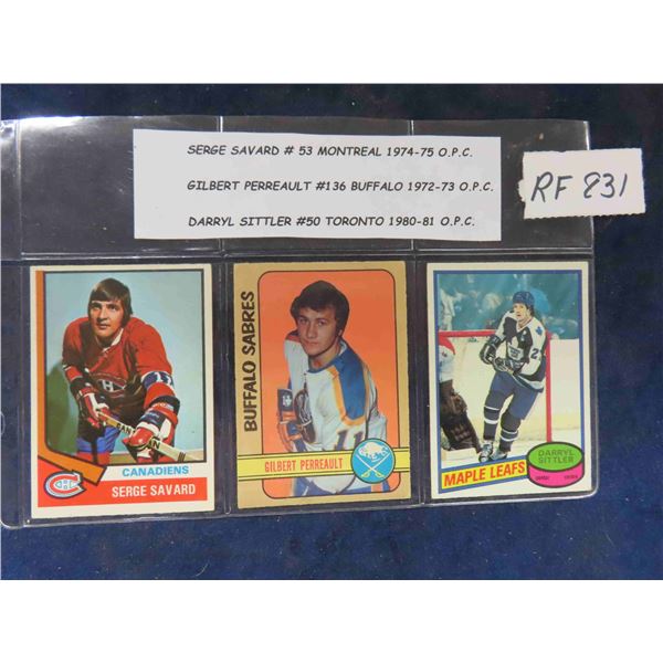 O-Pee-Chee Cards ; Serge Savard #53 Montreal 1974/75 + Gilbert Perreault #136