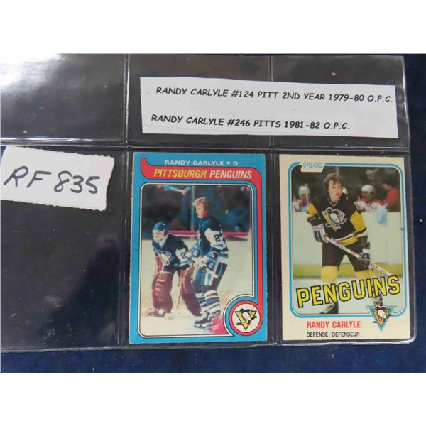 O-Pee-Chee Cards ; Randy Carlyle #124 Pitt 2nd Year 1979/80 + Randy Carlyle #246