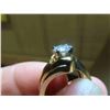 Image 6 : 14kt Yellow Gold Ladies Swirl Patterned Solitaire Engagement Ring with 5.5mm Ridged Shank