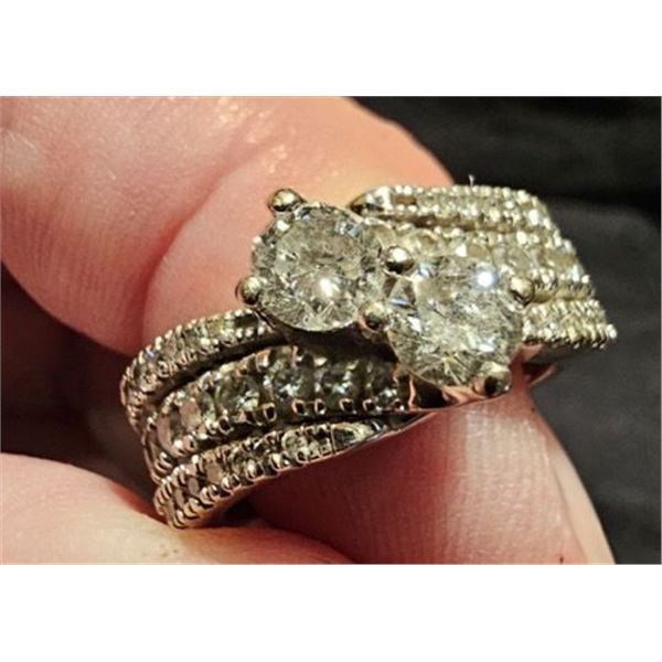 14kt White Gold Ladies Crossover Style Engagement Ring  with 3mm Shank , Soldered 