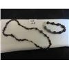 Image 1 : Sterling Silver & Garnet Necklace with Matching Bracelet