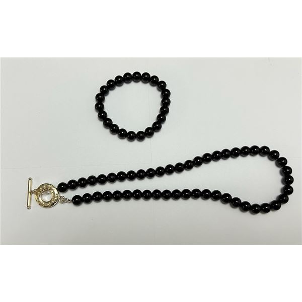 Tiffany Onyx with Sterling Silver Necklace & Bracelet (Valued at $800)