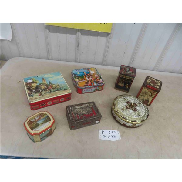 7 Tea or Biscuit Tins
