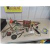 Image 1 : Metal Tool Box with Odds n Ends of Tools ; Wrench, hammer, 1/2 + 3/8" Ratchet,