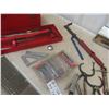 Image 6 : Metal Tool Box with Tray 9" x 9" x 26" and tools; Nail Puller, Allen Keys, Screwdrivers,