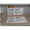 Image 1 : 2 Security Zone Metal Sign -Government 17" x 36"