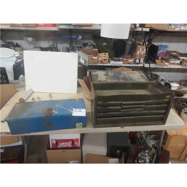 2 Metal Tool Boxes - 1 with Drawer
