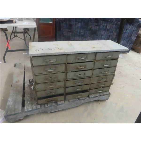 18 Metal Drawer Cabinet with Hardware & Metal Box