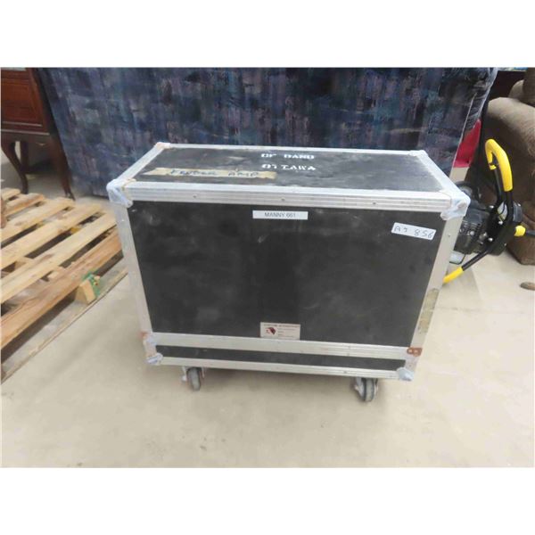 Fitted Hard Shipping Case with Casters 13  x 25  x 29 