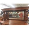 Image 7 : 1/4 Cut Oak Gorgeous! Buffet with Tall Mirrored Hutch + Griffin Pillars 24" x 60" x 71" - 