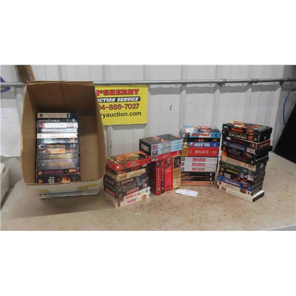 44++ VHS Movies Including ; Lord of The Rings, Water Boy, Indiana Jones, plus lots more! 