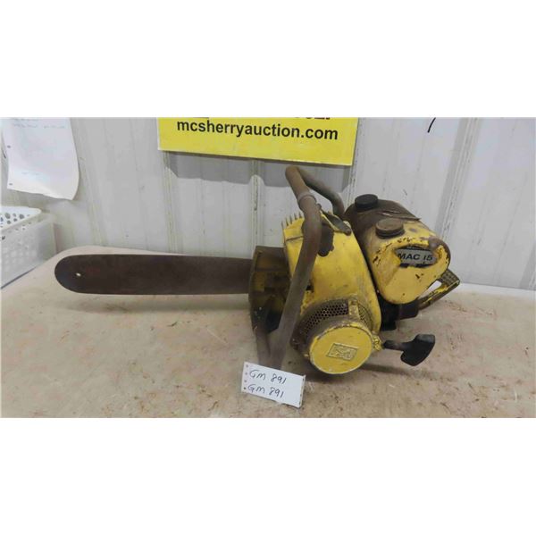 McCulloch Mac 15 Gas Chainsaw - Has Compression, Not Running