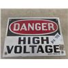 Image 1 : Danger High Voltage Porcelain Sign 7" x 10" 