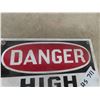 Image 2 : Danger High Voltage Porcelain Sign 7" x 10" 