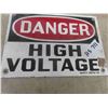 Image 3 : Danger High Voltage Porcelain Sign 7" x 10" 
