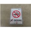 Image 1 : 2 Sided Metal No Smoking / No Trespassing Sign 10" x 14"
