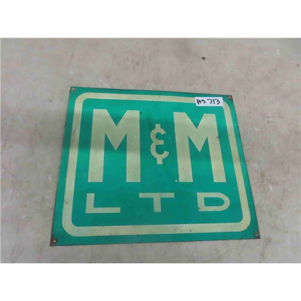 M&M Metal Sign 12" x 14"