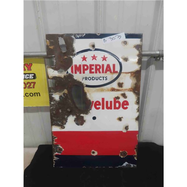 Imperial Porcelain Sign - Original Panel from Oil Rack 15" x 22.5" 