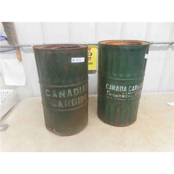 (2)  Canadian Carbide Barrel Canisters 12" x 21.5" t