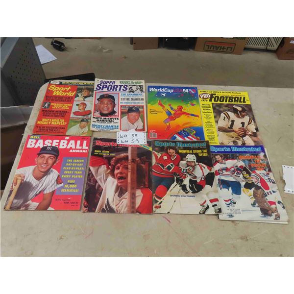 Vintage Sports Magazines Including Mickey Mantle