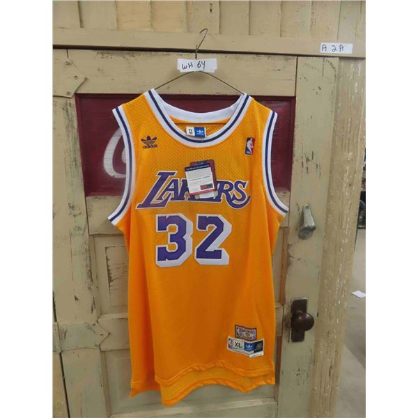 Autographed Magic Johnson Basketball Jersey with COA 