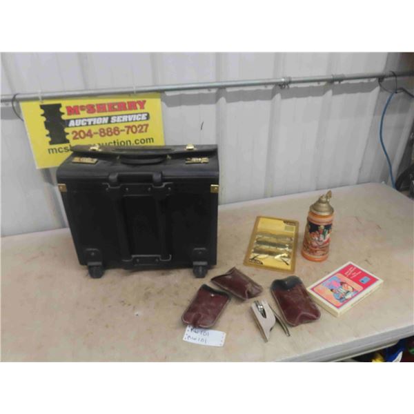 Briefcase with Extending Handle + Casters, Stein, New Reading Glasses, Legal 