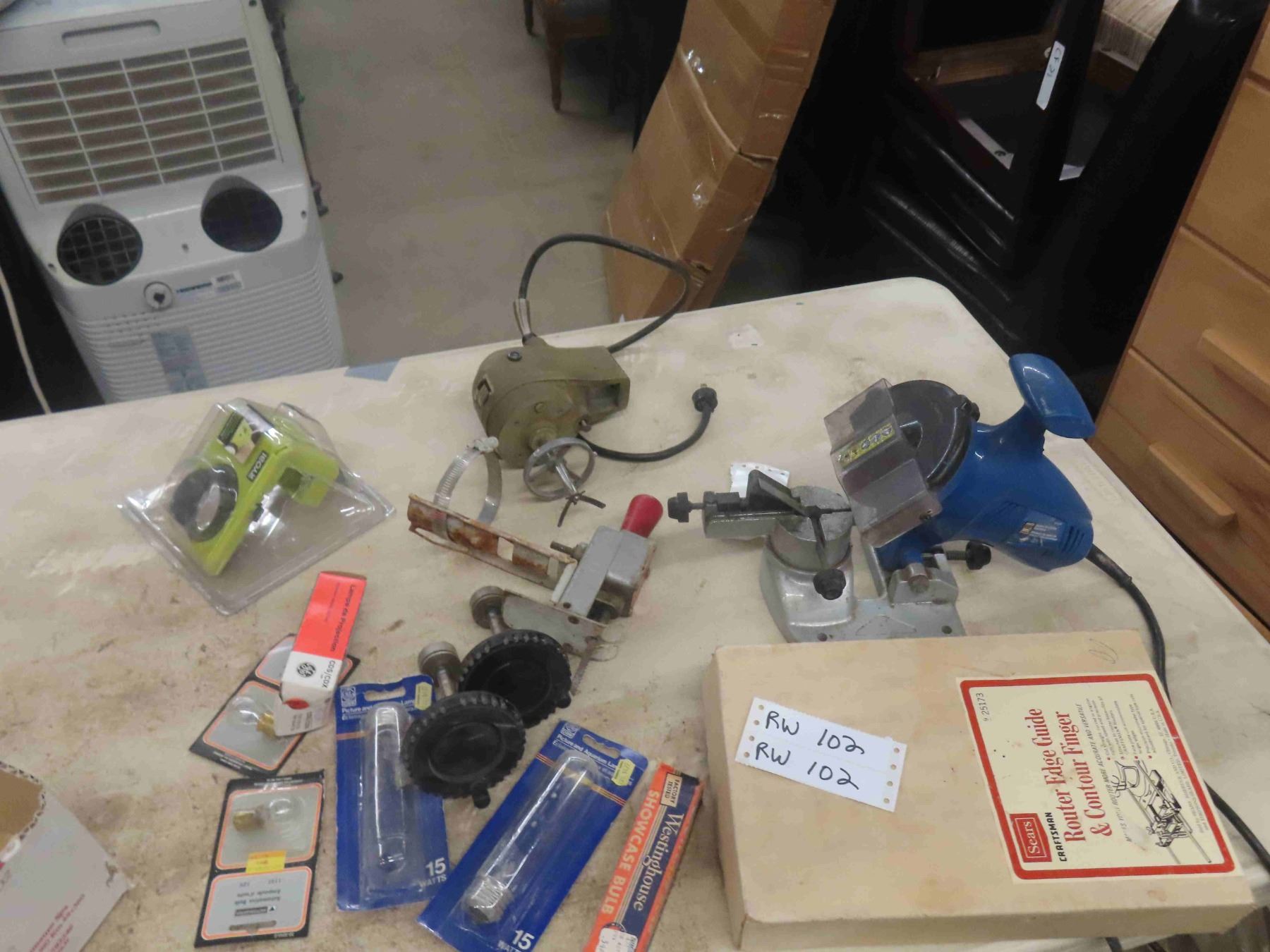 Power Fist Chainsaw Sharpener, Router Guide, Mixer, Bulbs, plus more