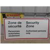 Image 1 : Security Zone Government Metal Sign 17.5" x 36"