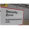 Image 3 : 2 Security Zone Government Metal Sign 17" x 36"