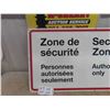 Image 4 : 2 Security Zone Government Metal Sign 17" x 36"