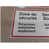 Image 6 : 2 Security Zone Government Metal Sign 17" x 36"