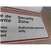 Image 7 : 2 Security Zone Government Metal Sign 17" x 36"